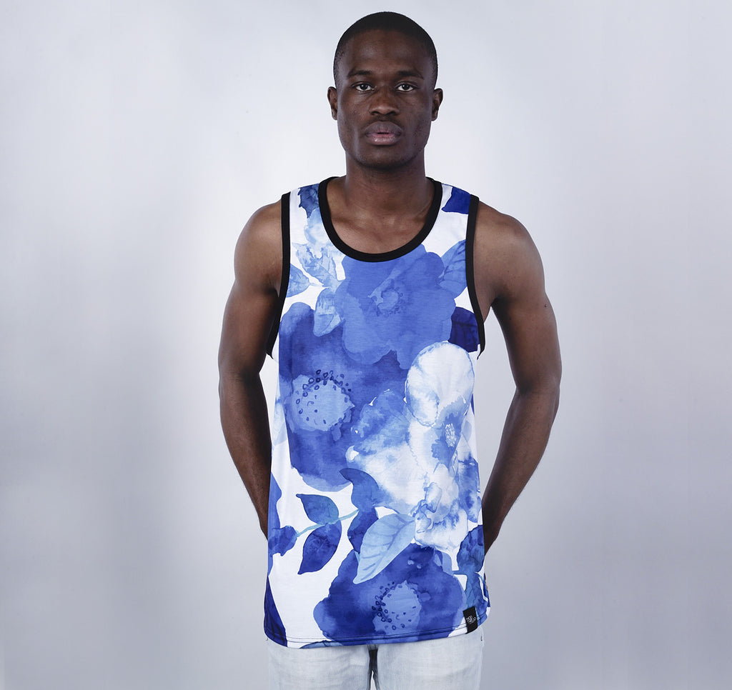 Tank Top, Blue Floral