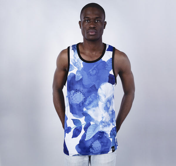 Tank Top, Blue Floral