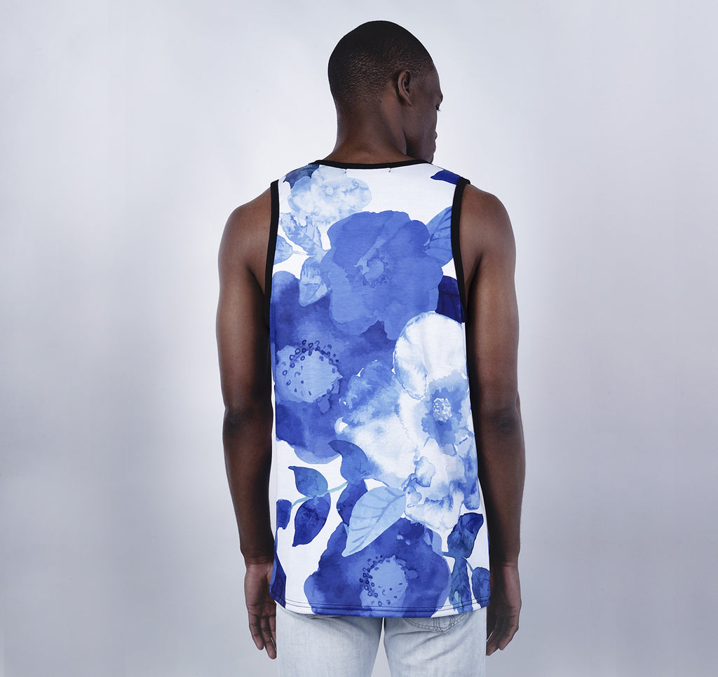 Tank Top, Blue Floral