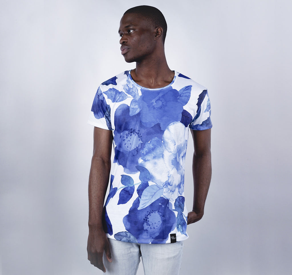 Modern Tee, Blue Floral