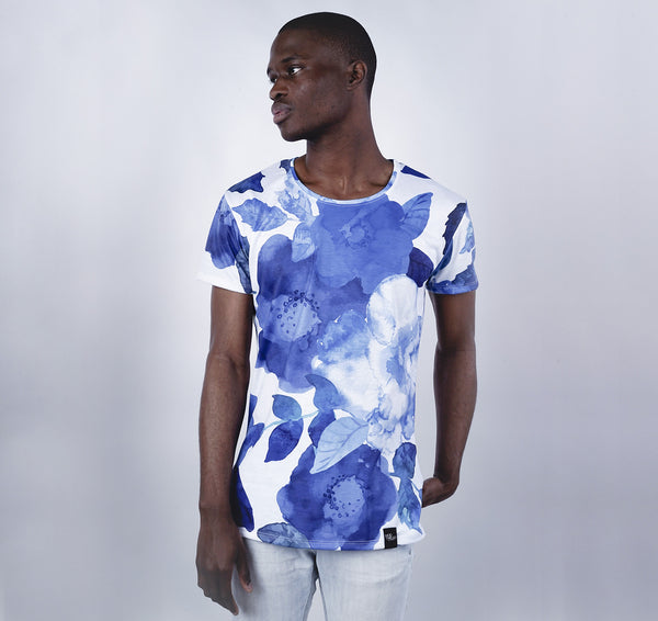 Modern Tee, Blue Floral