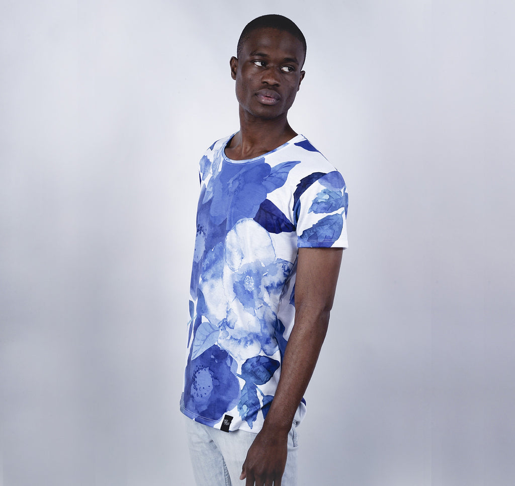 Modern Tee, Blue Floral