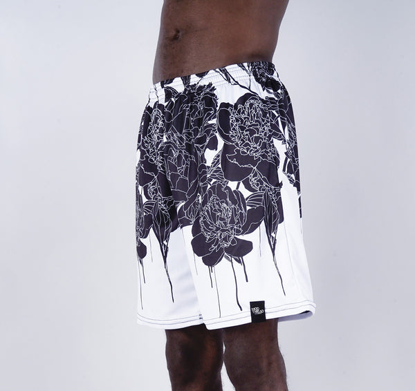 Mesh Shorts, Black Floral