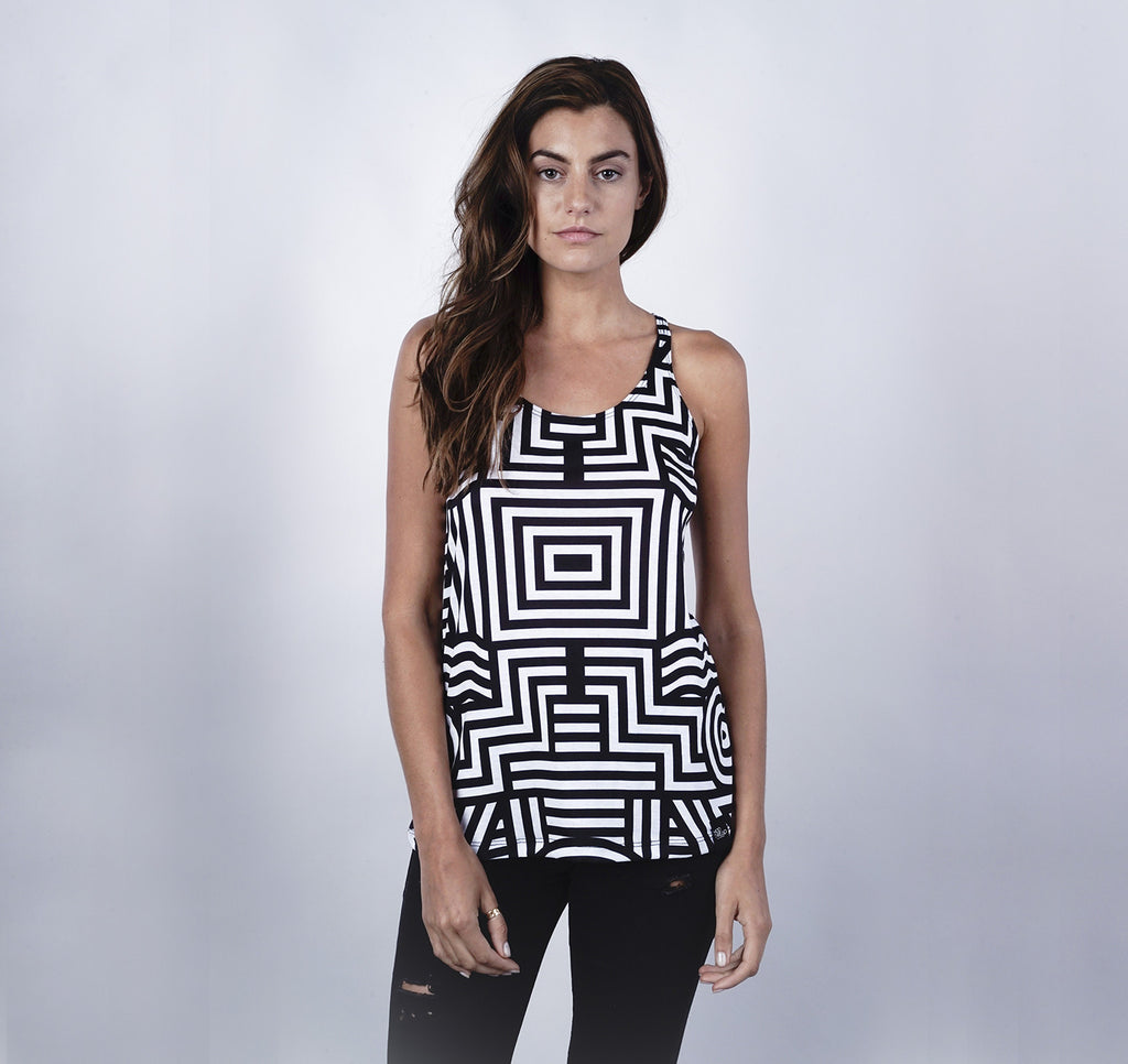 Racerback Tank, Symmetries B&W Micro