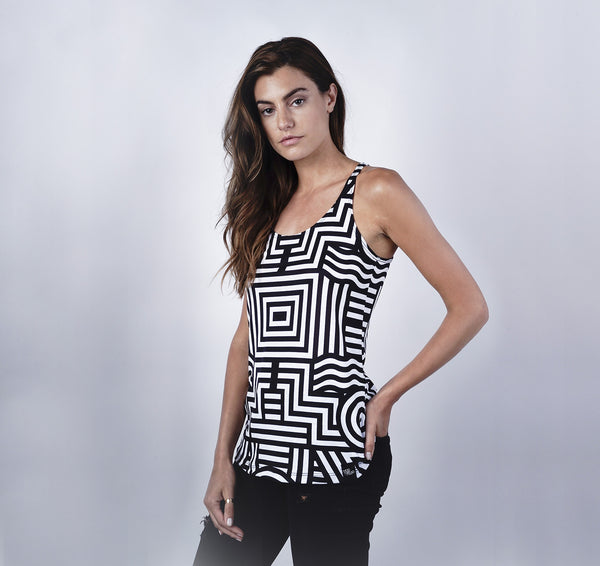 Racerback Tank, Symmetries B&W Micro