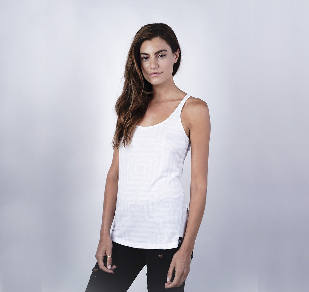 Racerback Tank, Symmetries Parchment