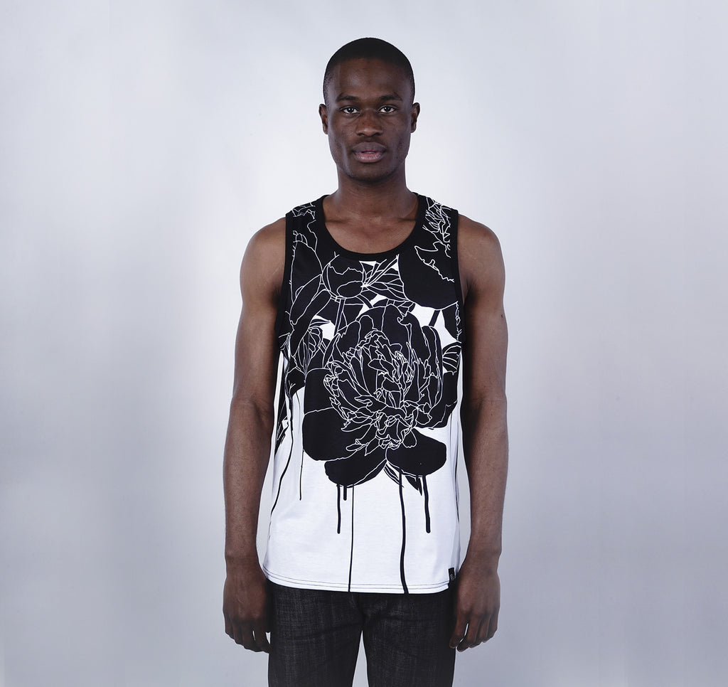 Tank Top, Black Floral
