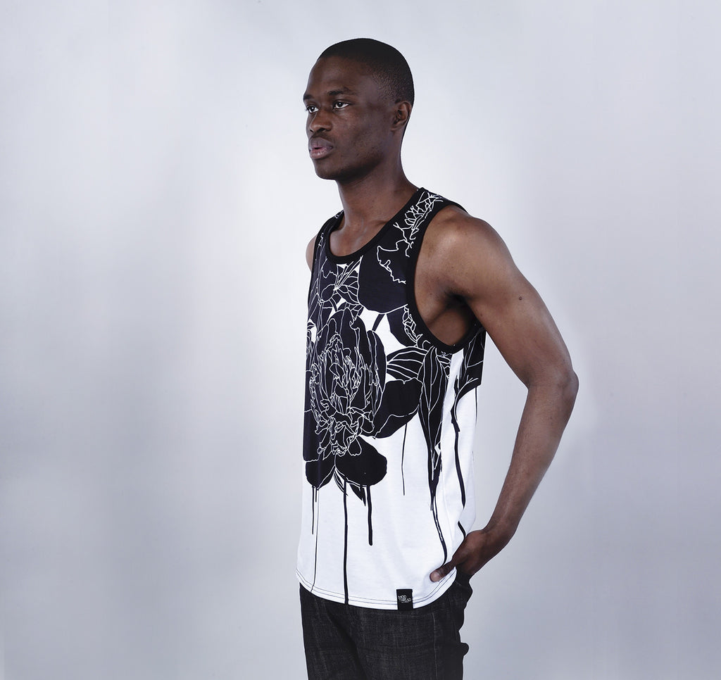 Tank Top, Black Floral