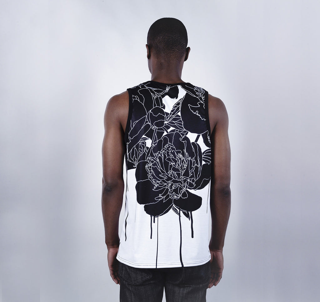 Tank Top, Black Floral