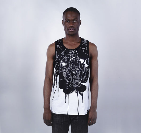 Tank Top, Black Floral