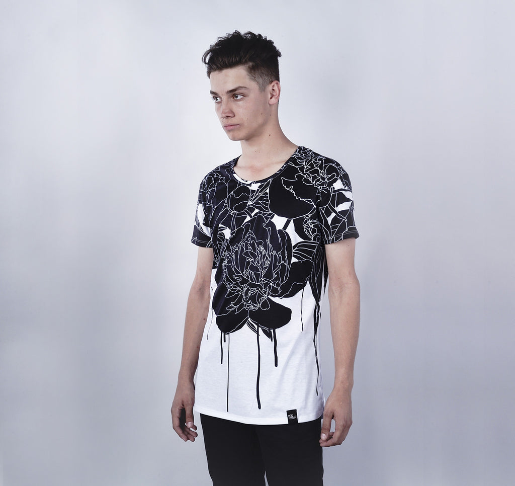 Modern Tee, Black Floral
