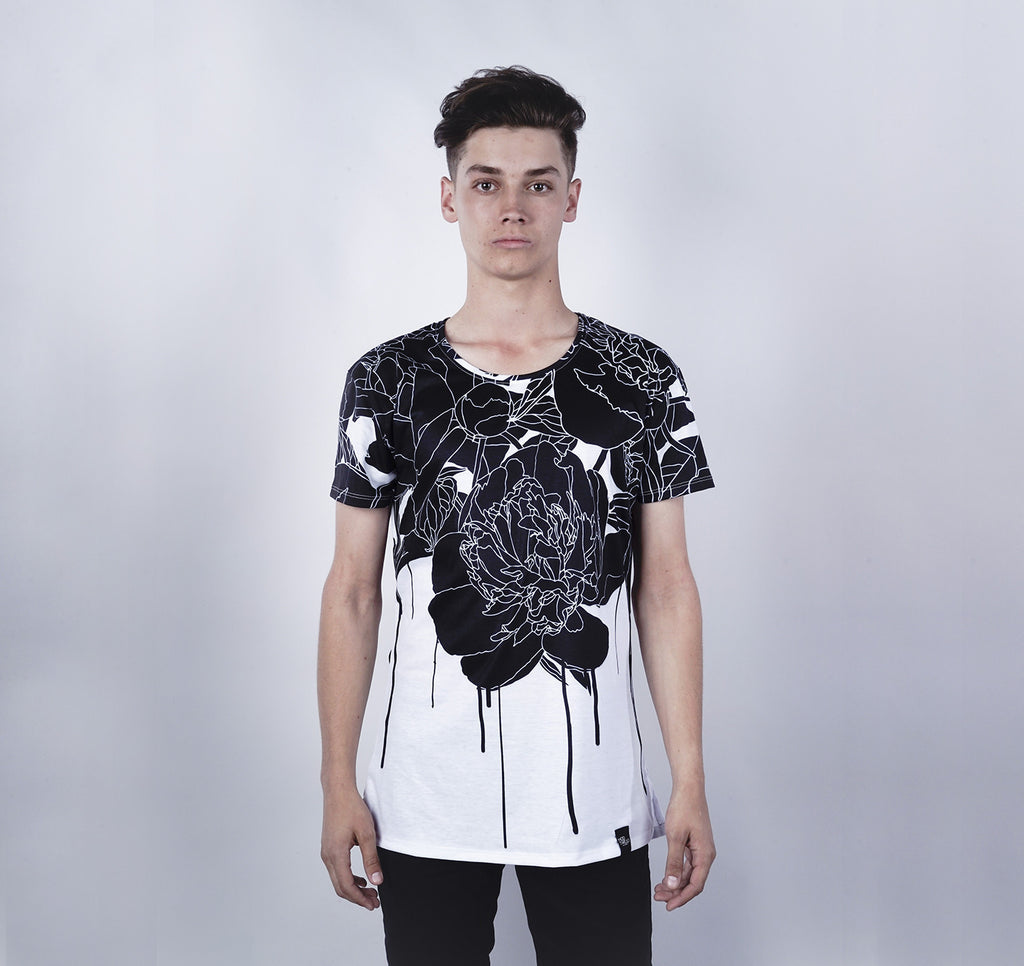 Modern Tee, Black Floral