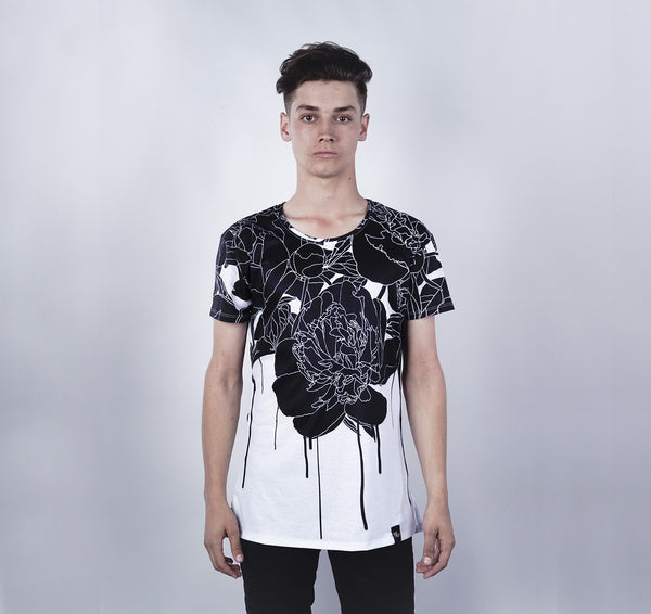 Modern Tee, Black Floral