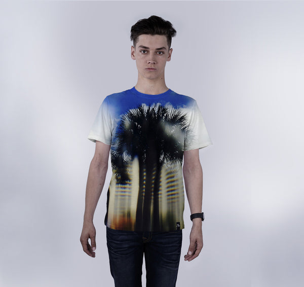 Crew Tee, Blue Palm