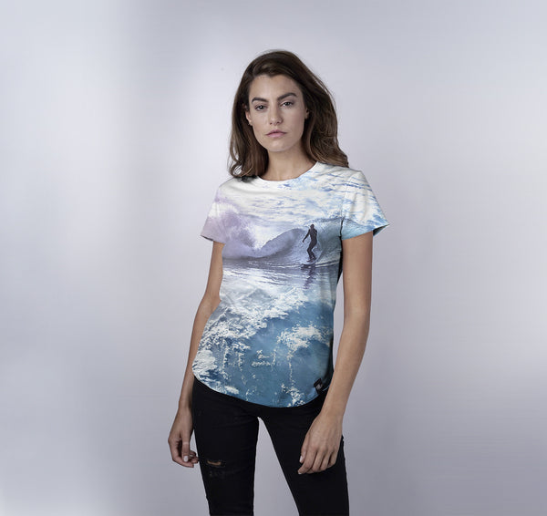 Womens Crew Tee, Surf the World