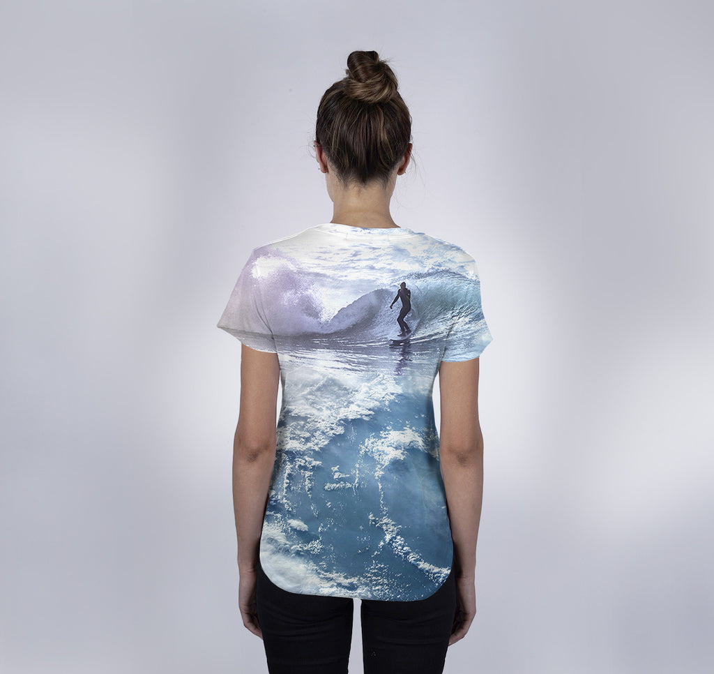 Womens Crew Tee, Surf the World