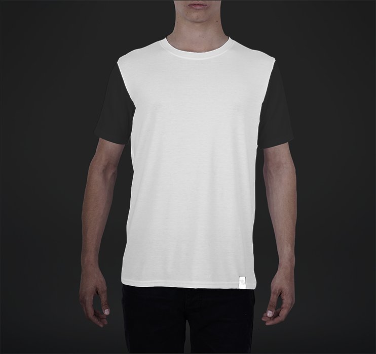 Mens Crew Tee,  Color-blocked