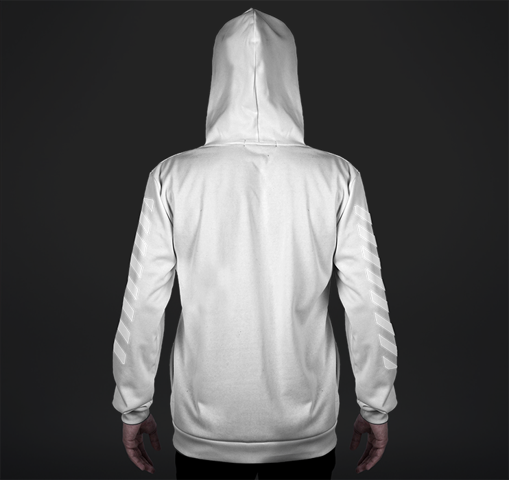 Mens, Pullover Hoodie Striped Overlay