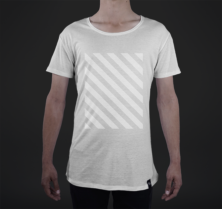 Mens Modern Tee, Striped Overlay