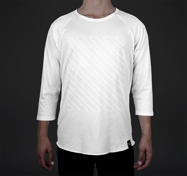 Mens Raglan Stripe, Striped Overlay