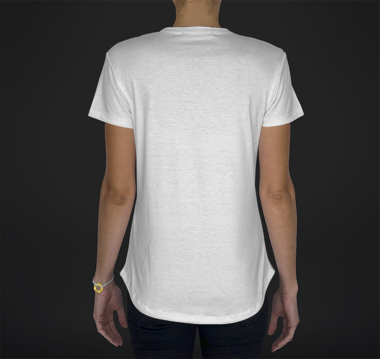 Womens Crew Tee, Striped Overlay