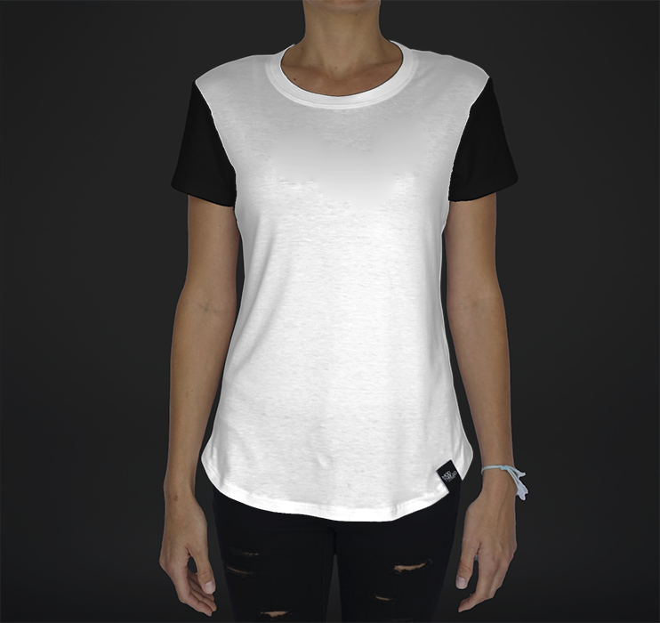 Womens Crew Tee, Color-blocked