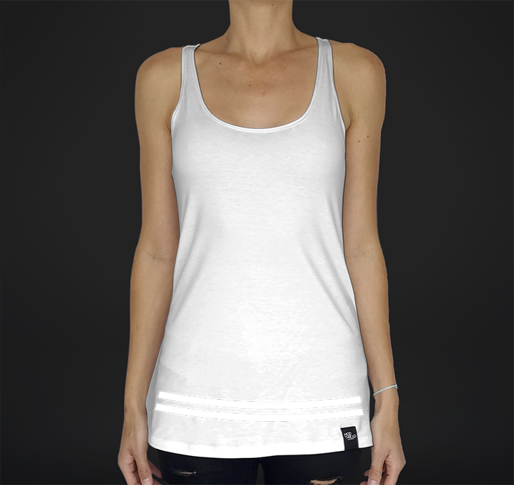 Womens Racerback Tank, Athletic Overlay